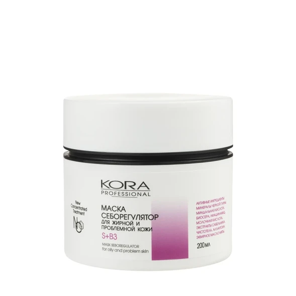 Маска себорегулятор для жирной и проблемной кожи / KORA PROFESSIONAL 200 мл